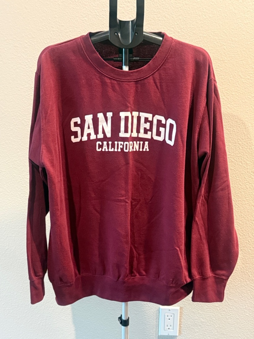 MV Sport Maroon "San Diego California" Crewneck Sweatshirt